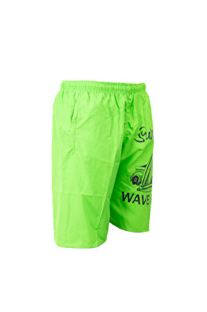 Oppland Erkek Deniz Havuz Şortu Sportif Baskılı Beli Lastikli ve Cepli SuTutmayan Hafif Kumaş