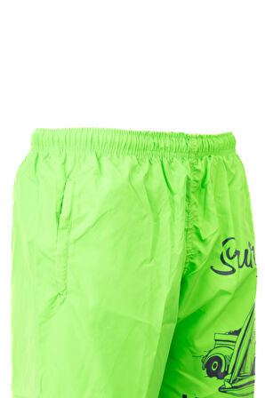 Oppland Erkek Deniz Havuz Şortu Sportif Baskılı Beli Lastikli ve Cepli SuTutmayan Hafif Kumaş