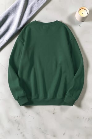 Unisex Baskılı Bisiklet Yaka Sweatshirt
