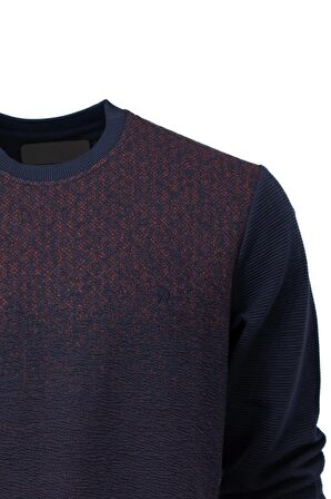 Erkek Mevsimlik Doğal Pamuklu Şık Sweatshirt Bisiklet Yaka Panolu Rahat Kesim Tam Kalıp