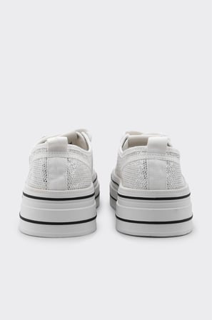 Bağcıklı Taş Aksesuarlı Kadın Sneaker