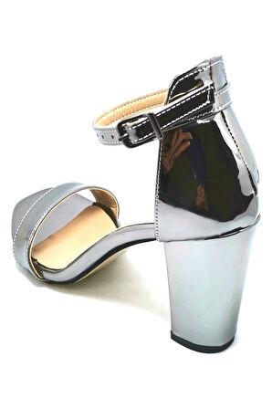 191205 Platin Rugan Kadın Tek Bant Abiye Ayakkabı