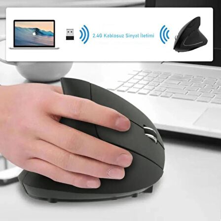 TechTic Kablosuz Oyuncu Mouse Bilek Destekli Ergonomik Dikey Mouse Vertical Mouse Fare Gamer 1600 DPI