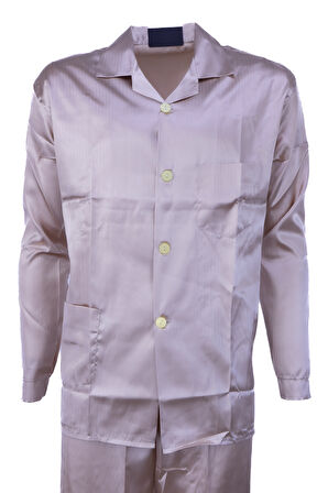 Oppland Erkek Pijama Takımı Şık Klasik Model Premium Lüks Saten Kumaş Lounge Model Cepli Tam Kalıp