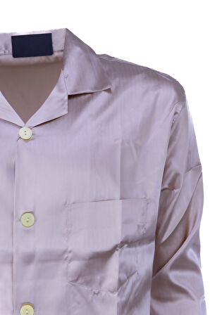 Oppland Erkek Pijama Takımı Şık Klasik Model Premium Lüks Saten Kumaş Lounge Model Cepli Tam Kalıp