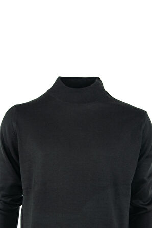 Oppland Erkek Uzun Kollu Yarım Balıkçı Yaka Klasik Model Rahat Kesim ince Yünlü Dokuma Kazak