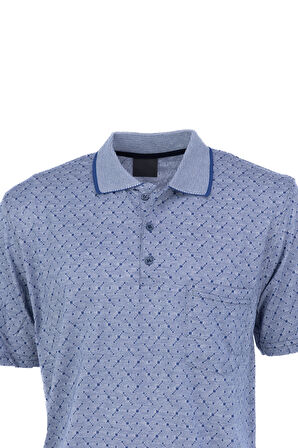Oppland Erkek T-shirt Yazlık Cepli Kısa Kollu Modern Jakarlı Karelli Model Rahat Kesim Pamuklu Kumaş