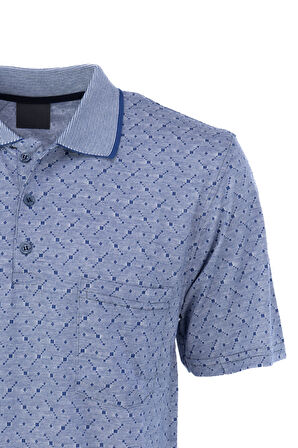 Oppland Erkek T-shirt Yazlık Cepli Kısa Kollu Modern Jakarlı Karelli Model Rahat Kesim Pamuklu Kumaş