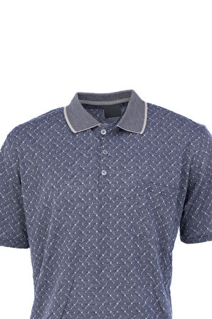 Oppland Erkek T-shirt Yazlık Cepli Kısa Kollu Modern Jakarlı Karelli Model Rahat Kesim Pamuklu Kumaş