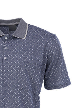 Oppland Erkek T-shirt Yazlık Cepli Kısa Kollu Modern Jakarlı Karelli Model Rahat Kesim Pamuklu Kumaş