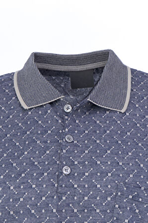 Oppland Erkek T-shirt Yazlık Cepli Kısa Kollu Modern Jakarlı Karelli Model Rahat Kesim Pamuklu Kumaş