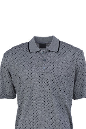 Oppland Erkek T-shirt Yazlık Cepli Kısa Kollu Modern Jakarlı Karelli Model Rahat Kesim Pamuklu Kumaş