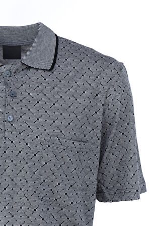 Oppland Erkek T-shirt Yazlık Cepli Kısa Kollu Modern Jakarlı Karelli Model Rahat Kesim Pamuklu Kumaş