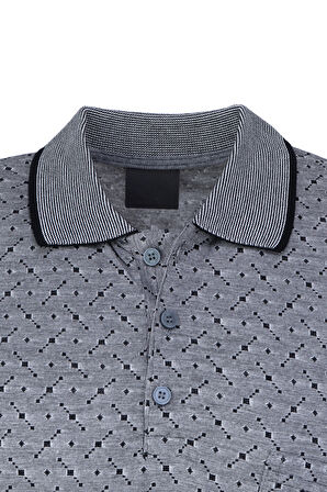 Oppland Erkek T-shirt Yazlık Cepli Kısa Kollu Modern Jakarlı Karelli Model Rahat Kesim Pamuklu Kumaş