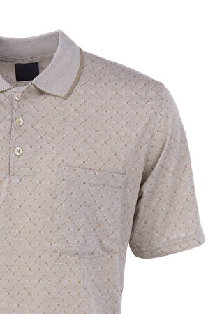 Oppland Erkek T-shirt Yazlık Cepli Kısa Kollu Modern Jakarlı Karelli Model Rahat Kesim Pamuklu Kumaş