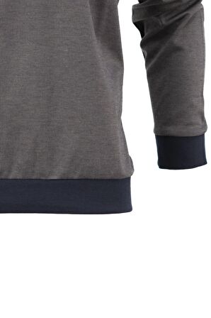 Erkek Mevsimlik Düğmeli Polo yaka Tam Kalıp Likralı Premium Süprem Pamuklu Kumaş Sweatshirt