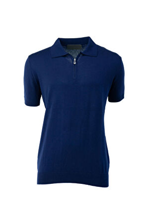 Oppland Erkek Polo Yaka Düz Renk Cepsiz Kısa Kol Tam Kalıp Premium Pamuklu Dokuma ince Triko T-Shirt