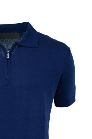 Oppland Erkek Polo Yaka Düz Renk Cepsiz Kısa Kol Tam Kalıp Premium Pamuklu Dokuma ince Triko T-Shirt