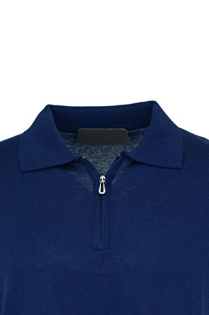 Oppland Erkek Polo Yaka Düz Renk Cepsiz Kısa Kol Tam Kalıp Premium Pamuklu Dokuma ince Triko T-Shirt