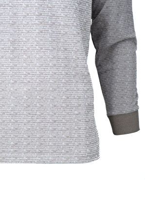 Oppland Erkek Mevsimlik Kazak Pamuklu Dokuma Düğmeli Polo Yaka Cepli Uzun Kollu Kırçıl Desenli Rahat