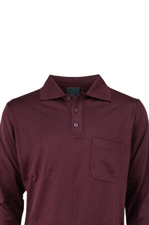 Oppland Erkek Uzun Kollu Polo Yaka Düz Renk Klasik Model Rahat Kesim ince Yünlü Dokuma Kazak