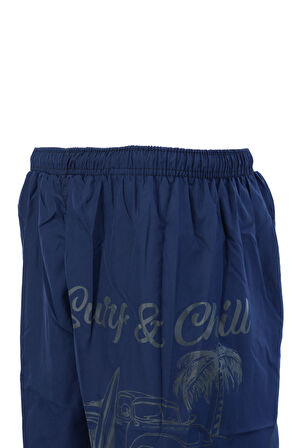 Oppland Erkek Deniz Havuz Şortu Sportif Baskılı Beli Lastikli Bağcıklı Cepli SuTutmayan Rahat Hafif