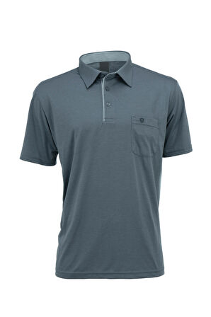Oppland Erkek Gömlek Yaka Cepli Kısa Kollu Normal Kesim Tam Kalıp Premium Pamuklu Kumaş T-shirt