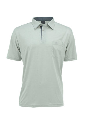 Oppland Erkek Gömlek Yaka Cepli Kısa Kollu Normal Kesim Tam Kalıp Premium Pamuklu Kumaş T-shirt