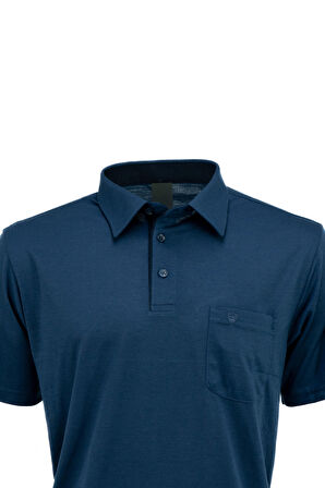 Oppland Erkek Gömlek Yaka Cepli Kısa Kollu Normal Kesim Tam Kalıp Premium Pamuklu Kumaş T-shirt
