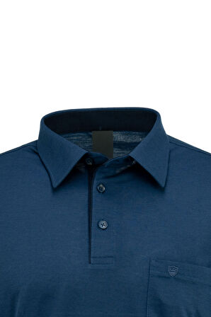 Oppland Erkek Gömlek Yaka Cepli Kısa Kollu Normal Kesim Tam Kalıp Premium Pamuklu Kumaş T-shirt