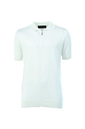 Oppland Erkek Polo Yaka Düz Renk Cepsiz Kısa Kol Tam Kalıp Premium Pamuklu Dokuma ince Triko T-Shirt