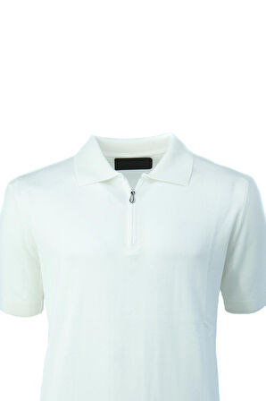Oppland Erkek Polo Yaka Düz Renk Cepsiz Kısa Kol Tam Kalıp Premium Pamuklu Dokuma ince Triko T-Shirt