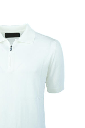 Oppland Erkek Polo Yaka Düz Renk Cepsiz Kısa Kol Tam Kalıp Premium Pamuklu Dokuma ince Triko T-Shirt