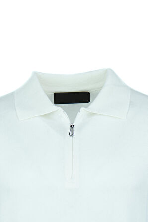 Oppland Erkek Polo Yaka Düz Renk Cepsiz Kısa Kol Tam Kalıp Premium Pamuklu Dokuma ince Triko T-Shirt