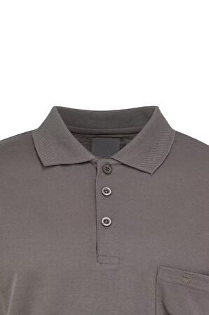 Oppland Erkek Polo Yaka Marka Arma Cepli Kısa Kollu Düz Renk Tam Kalıp Premium Pamuklu Kumaş T-Shirt