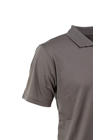 Oppland Erkek Polo Yaka Marka Arma Cepli Kısa Kollu Düz Renk Tam Kalıp Premium Pamuklu Kumaş T-Shirt