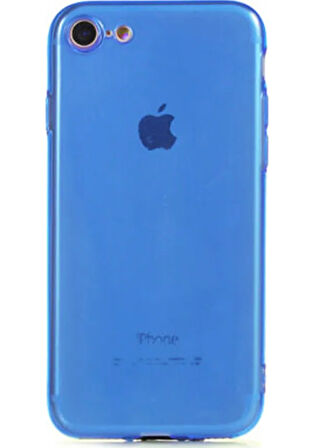 İPHONE 7 İPHONE 8 İPHONE SE UYUMLU ŞEFFAF SERT SİLİKON KILIF MAVİ