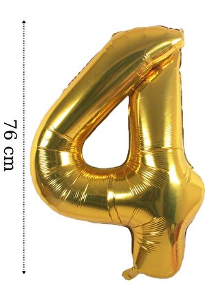 Folyo Balon 4 Rakamı Helyum Balon 76 cm