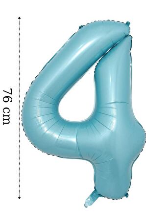 Folyo Balon 4 Rakamı Helyum Balon 76 cm