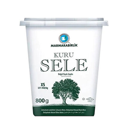 Marmarabirlik Kuru Sele 321-350 KB XS Siyah Zeytin Kutu 3 x 800 G