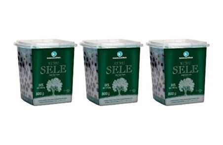 Marmarabirlik Kuru Sele 381-410 KB 3XS Siyah Zeytin Kutu 3 x 800 G