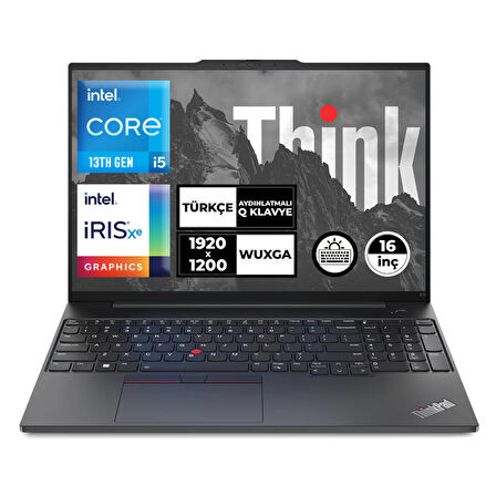 Lenovo ThinkPad E16 Gen 1 Intel Core i5-1335U 24GB 1TB+512GB SSD 16" WUXGA Freedos Taşınabilir Bilgisayar 21JQS1TTZX014