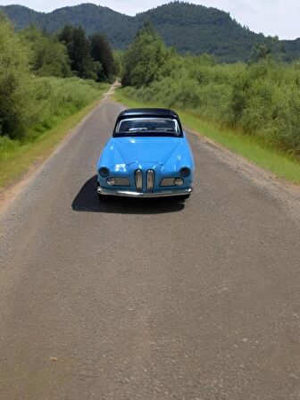 Nostaljik Metal Çek Bırak Araba Mavi Kapılar Açılır ( 1/36 Ölçek ) Mod:2