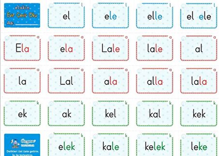 1.Sınıf Evir Çevir Oku Kartları (1.Dönem Konularını Kapsar)