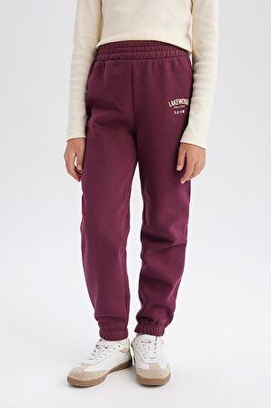 DeFacto 	Kız Çocuk Standart Fit Beli Paçası Lastikli Baskılı Jogger Eşofman Altı D2295A824WNBR306