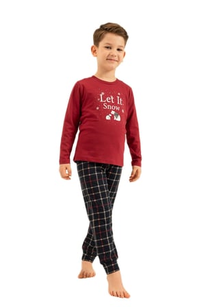 Arnetta Erkek Çocuk Bordo Pijama Takımı 3820-G 