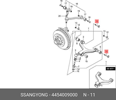 Ssangyong ACTYON KYRON REXTON Arka Salncak Saplaması Komple