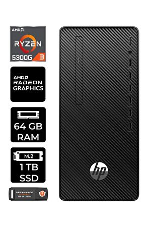 HP 295 G9 RYZEN 3 5300G 64GB RAM 1TB SSD FDOS 6D391EA MASAÜSTÜ PC & PER4 BELLEK