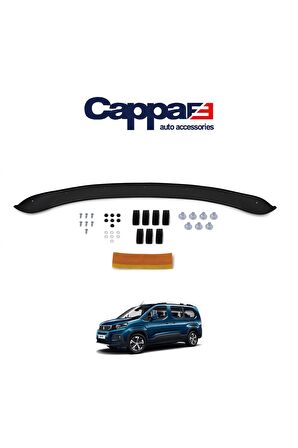 Peugeot Rifter Ön Kaput Koruyucu Rüzgarlığı 4mm Akrilik (abs) Piano Black 2019 ve Sonrası