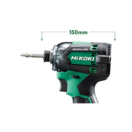 Hikoki WH18DC-2.0 18V/2.0Ah 210Nm Çift Akülü Kömürsüz Şarjlı Darbeli Vidalama